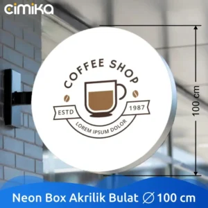 neon box akrilik bulat 100 cm